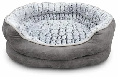 Kuschelweiches Hundebett, 55x45x17 cm, grau, Antirutsch, waschbar
