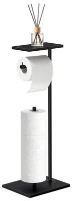 Image de Porte-rouleaux de papier toilette autoportant avec compartiment de rangement