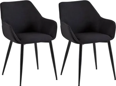 Imagen del producto de Conjunto de dos sillas de comedor – Sillón – Estructura robusta, alto confort | Color:  | Material: Polvo