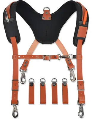 Produktbild von Werkzeuggürtel-Hosenträger aus Büffelleder, verstellbar, für Schreiner & Bau