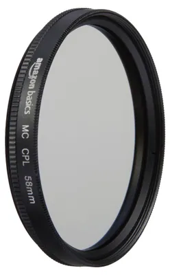 Zdjęcie produktu dla AmazonBasics CF02-NMC16-58, 58 mm, Okrągły filtr polaryzujący do aparatu, 1 szt.