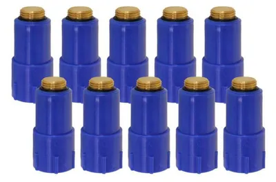 Produktbild von Baustopfen blau 1/2 Zoll mit Messinggewinde Set 10 Stück