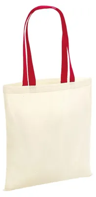 Produktbild von Westford Mill - Einkaufstasche "Bag 4 Life" FK1298 (Einheitsgröße) (Natürlich/Rot)
