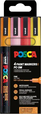 Obrázek produktu pro Posca 186531 POSCA Marker UNI PC-3M 4er Set Glitter w