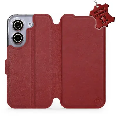 Produktbild von Echtleder Handyhülle für Xiaomi POCO X8 Pro, Mobiwear Leather, Dunkelrot