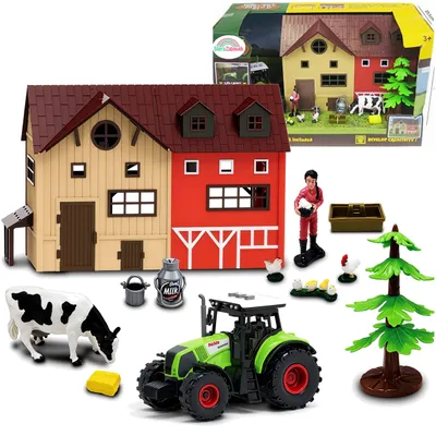 Produktbild von Großer Bauernhof für Kinder: Set mit Traktor, Stall, Tieren und Zubehör