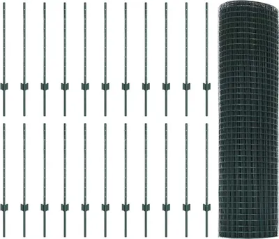Produktbild von vidaXL Schweißdrahtzaun mit Pfosten 50 x 0,8 m (B x H)