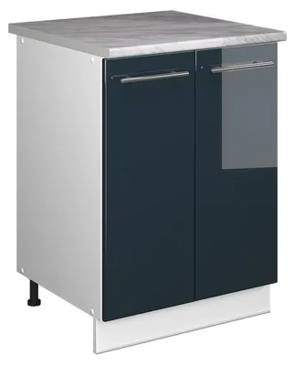 Obrázek produktu pro Skříňka pod dřez Vicco Fame-Line Tmavě modrá s vysokým leskem/Bílá 60 cm, Model 65100