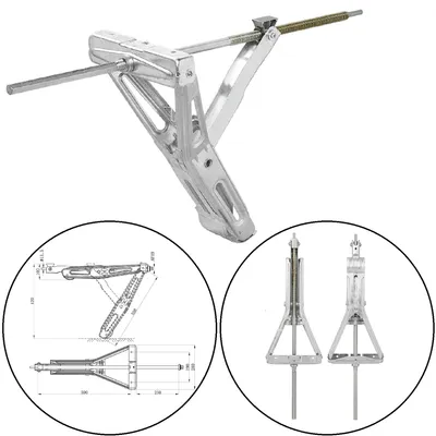 Produktbild von 1 x Wohnwagen Stütze 1000Kg H470mm 605x280mm Kurbelstütze Nivelliermechanismus