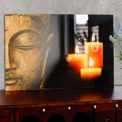 Productafbeelding van Glaswanddecoratie T116, wanddecoratie in posterstijl, 40x60 cm  Boeddha