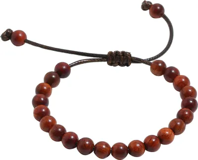 Produktbild von Handgefertigtes Uni-Armband aus Wachsseil aus Holzperlen, spiritueller Handschmuck, Geschenk-2#