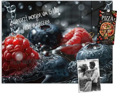 Produktbild von Magnettafel 120x90cm Pinnwand Whiteboard beschreibbar - Früchte im Wasser