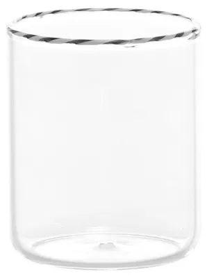 Image de Lot de 6 Verres Tumbler Intrecci en Verre Borosilicate Soufflé à la Main, Design Élégant Noir et Blanc pour Boissons, Cocktails et Desserts, 6 Pièces