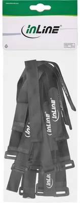 Produktbild von InLine Klettschlaufen Set, 5 Stk. 20x300m + 5 Stk. 20x500mm, schwarz, Nylon, Schwarz, 500 mm, 20 mm, 47 g, 80 mm