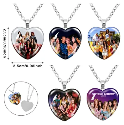 Imagen del producto de Cadena para grupo, colgante con forma de corazón de gato, acero inoxidable, joyería para amantes de la música