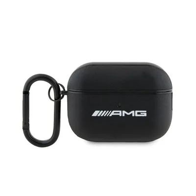 Immagine prodotto di Amg Amap2Slwk Custodia per Airpods Pro 2 (2022/2023) in pelle nera/nera Logo bianco