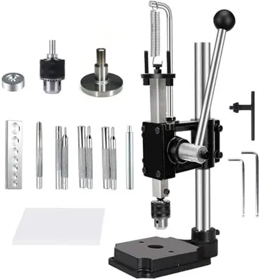 Produktbild von Lederlocher Werkzeug mit 4 cm rundem Pressteller und 11-teiligem Zubehörset für DIY-Lederarbeiten