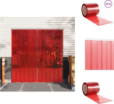 Produktbild von vidaXL Türvorhang Rot 200x1,6 mm 10 m PVC -  Vorhänge & Gardinen