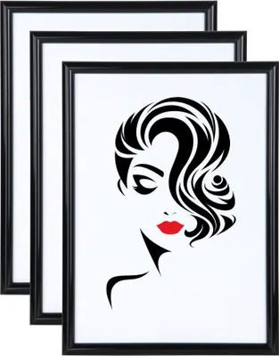 Produktbild von 3er 5er Set Classic Leichter Kunststoff  Bilder Foto Rahmen Poster  Schutz BD - Farbe: 3er Pack Schwarz | Format: 40x60