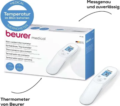 Produktbild von Beurer FT 85 kontaktloses Infrarot-Fieberthermometer für Stirn, Objekt- und Raumtemperatur