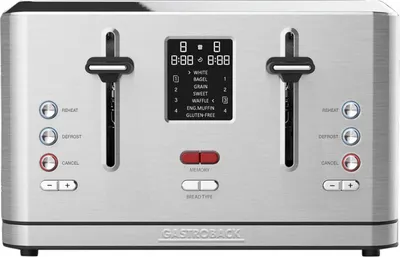 Obrázok produktu pre Gastroback Design Digital 4S, 4 krajcov, Nerezová oceľ, Tlačidlá, LCD, CE, 1900 W