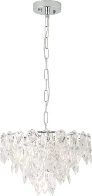 Produktbild von EGLO Hängelampe Carvario, Pendelleuchte Esstisch, Deckenlampe hängend, Stahl in chrom, Glas in klar, E14 Fassung, Ø 47 cm