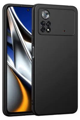 Zdjęcie produktu dla Silikonowe etui na telefon komórkowy Xiaomi Poco X4 Pro 5G Protective Cover Matt Black Backcover