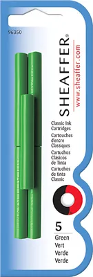 Produktbild von Sheaffer Tintenpatronen Grün 5 Stück auf Blisterkarte