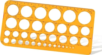 Produktbild von Kreisschablone, 1mm-36mm Kreise Durchmesser Lochschablone, Orange Quilling Schablone, Digitale Messschablonen Lineale für Zeichnen Bau