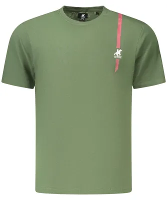 Produktbild von Herren Kurzarm T-Shirt Grün mit Kontrastdetails und Logo-Druck