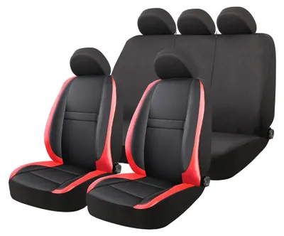 Produktbild von AMiO Auto Sitzschonbezug Sitzbezüge Set Universal Schwarz Rot