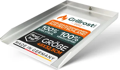 Image de Plaque de cuisson en acier inoxydable | Plancha 49x32,5cm - convient pour Weber Genesis I | 4mm massif