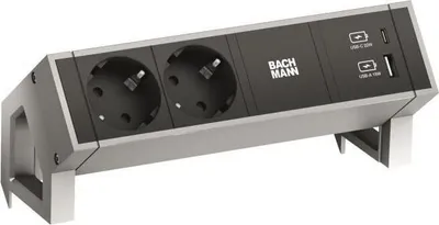 Image de BACHMANN 902901 DESK2 2xfach 1xUSB A&C 22W Charger (902901)