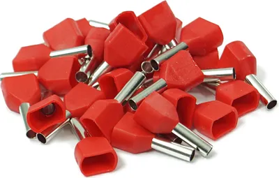 Produktbild von Aderendhülsen TWIN Querschnitt 10 mm² 14 mm Kabelhülsen 100 Stück isoliert