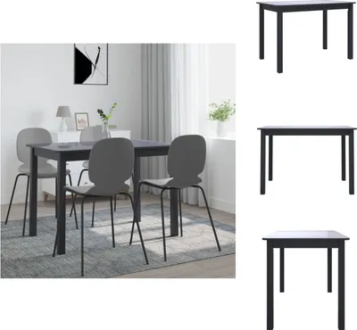 Produktbild von vidaXL Esstisch Schwarz 114x71x75 cm Gummiholz Massiv -  Esstische
