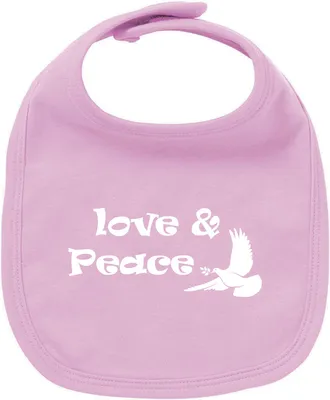 Produktbild von Huuraa Unisex Babylatz Love & Peace  Geschenk Babypink  Baumwolle Love & Peace Mitbringsel