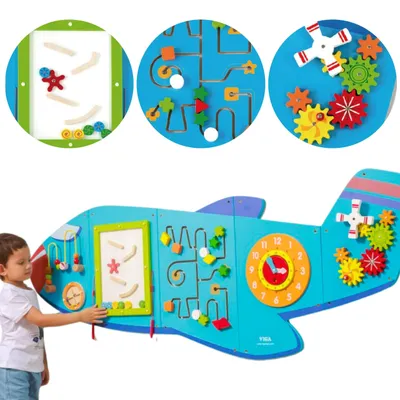 Produktbild von OEM - Sensory Educational Wooden Handling Board Viga Airplane