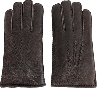 Produktbild von Finger Handschuhe LUX NAPPA Merino Lammfell mit Nappaleder Braun L