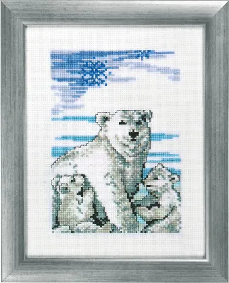 Produktbild von Auslaufmodell Permin Kreuzstich Stickpackung "Eisbär II", Zählmuster, 17x22cm, 92-8320