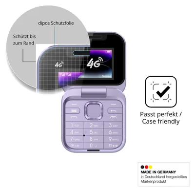Immagine prodotto di 2x Pellicola Protettiva per Tosuny 4G Klapptelefon Protezione Vetro Flessibile 9H dipos