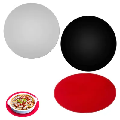 3 Silikon-Mikrowellenmatten, rund, 30 cm, antihaftbeschichtet