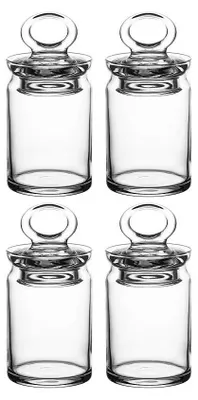 Image de Boîtes de conservation Pasabahce Arda Türkmen avec couvercle, 240 ml - Lot de 4 boîtes à épices