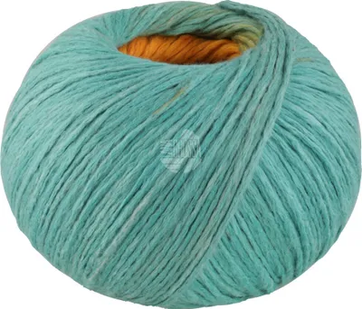 Produktbild von Lana Grossa COTONELLA 100 g weiches, bedrucktes Kettengarn aus unmercerisierter Pima-Baumwolle 280 m Farbe 014 - Graugrün/Braun/Gold-/Sonnengelb/Pastellblau/Pfirsich