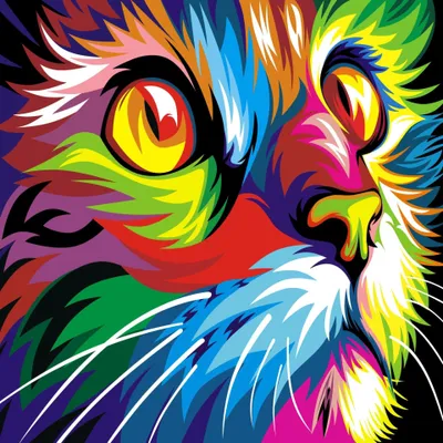 Produktbild von Malen nach Zahlen 5d Diamond Painting Bunte Katze Malen nach Zahlen 30x40cm