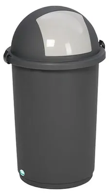 Produktbild von Robuster Abfallbehälter mit Einwurfklappe | 50 Liter, HxBxT 76x41x41cm | Kunststoff | Grau