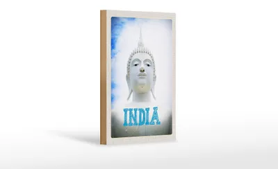 Produktbild von Holzschild Reise 12x18 cm Indien Religion Hinduismus Skulptur