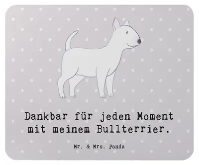Produktbild von Mr. & Mrs. Panda Mousepad Bullterrier Moment - Grau Pastell - Geschenk, pc mauspad, computermatte, Mouse Pad, mousematte