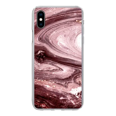 Produktbild von MuchoWow® Handyhülle Schutzhülle Hülle für iPhone Xs Marmor - Gold - Rosa Silikon Softcase Handy Hülle - Handytasche