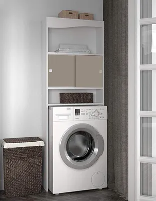 Produktbild von Wäschemöbel mit 3 Schubladen - Wäschemöbel mit Waschtrockenablage - Wäschebeistellmöbel in Weiß/Beige