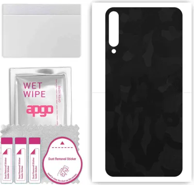 Produktbild von apgo Rückseite Schutzfolie, Skin, kompatibel mit Honor Play 3, Hinten Displayschutzfolie aus Vinylfolie, kratzfest, einfache Montage - Schwarzes Tarnmuster